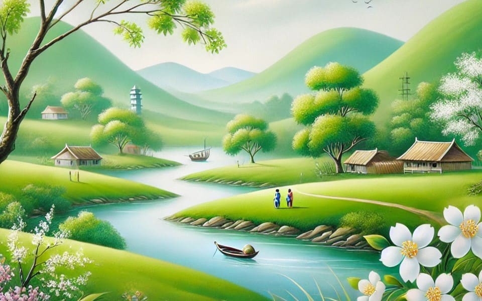 Ví dụ về cách gieo vần trong thơ 7 chữ