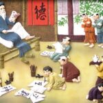 Hình ảnh học sinh tặng hoa cho giáo viên thể hiện lòng tôn sư trọng đạo