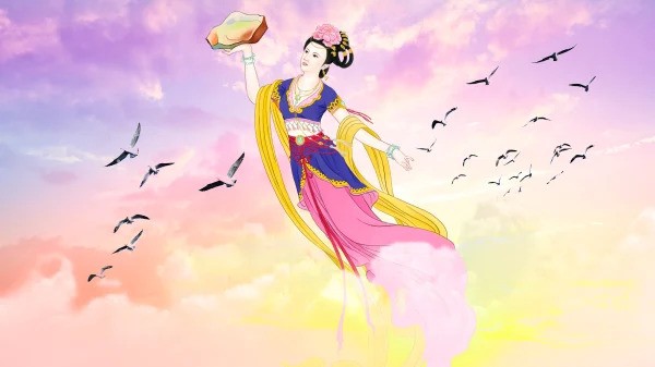Nữ Oa vá trời, hình ảnh minh họa về truyền thuyết