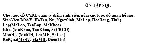 Bài Tập SQL Quản Lý Sinh Viên Chi Tiết