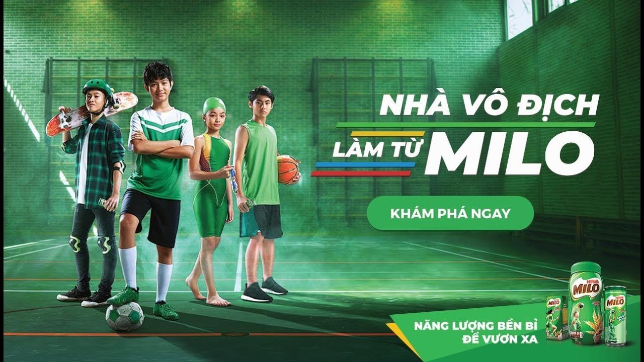 Hình ảnh quảng cáo Ovaltine với bóng dáng của &quot;nhà vô địch Milo&quot;