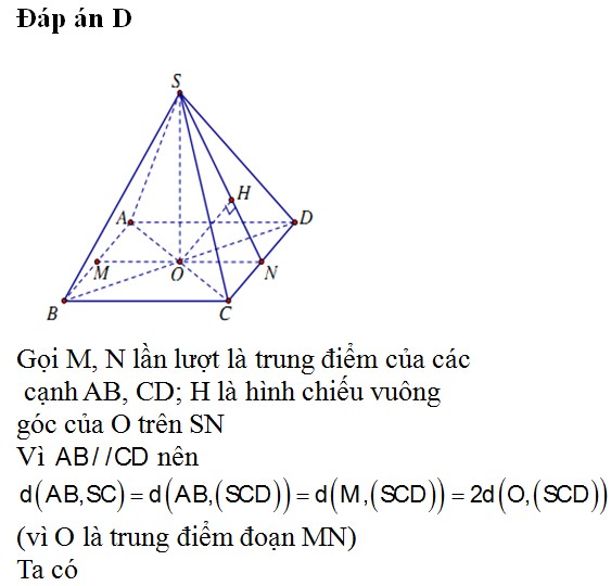 Hình chóp SABCD đáy hình vuông