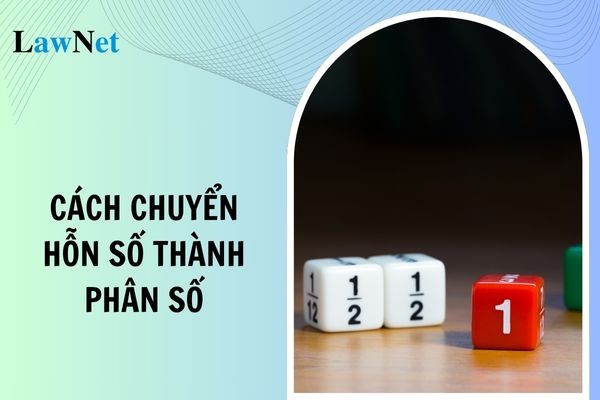 Giao diện của một công cụ chuyển đổi hỗn số thành phân số trực tuyến, minh họa các bước nhập liệu và hiển thị kết quả.