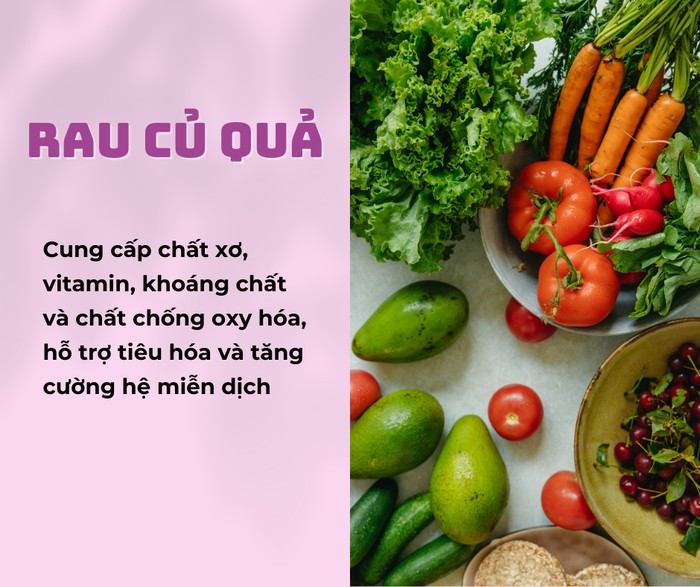 Rau củ quả tươi sống với đa dạng màu sắc và chủng loại, là nguồn cung cấp vitamin và khoáng chất dồi dào
