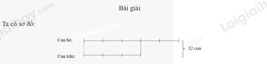 Số con trâu và bò trên bãi cỏ