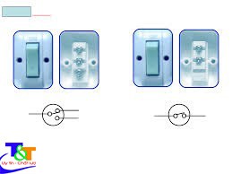 Sơ đồ nguyên lý mạch điện hai công tắc ba cực điều khiển một đèn