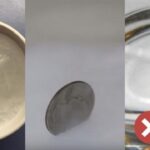 Đồng xu trên cốc nước đá trong tủ lạnh