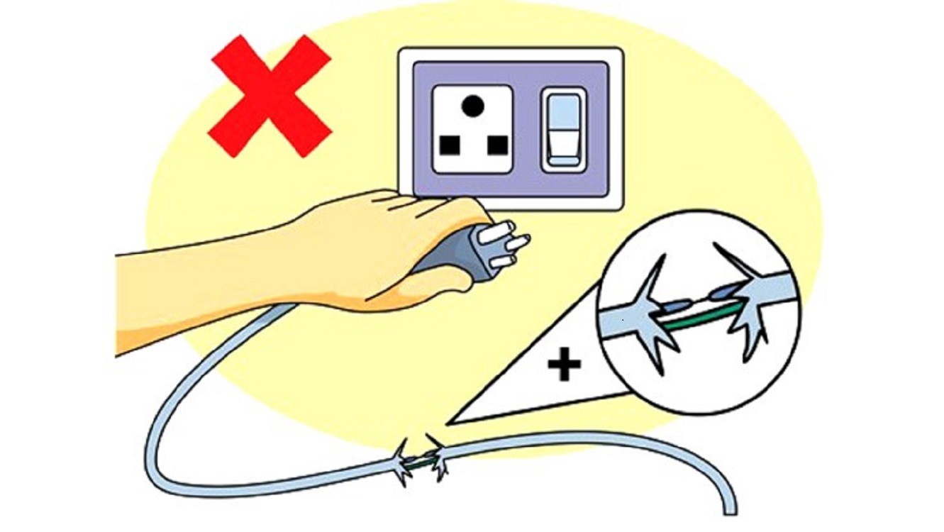 Không nên tiếp xúc trực tiếp với các vật mang điện
