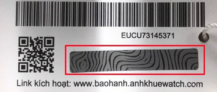 Cào mã ID trên tem bảo hành đồng hồ Casio Anh Khuê để kích hoạt bảo hành điện tử