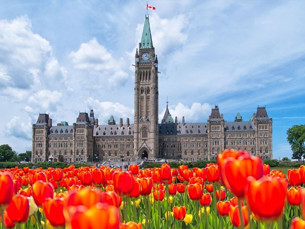 Bản đồ vị trí chiến lược của Ottawa giữa Toronto và Montreal
