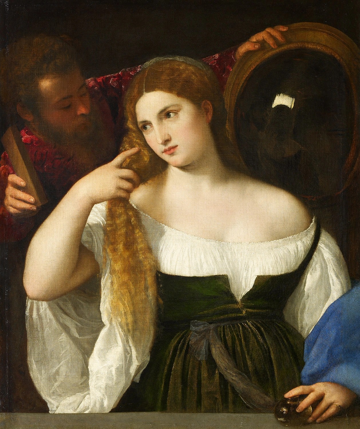 Titian (Tiziano Vecellio), Woman with a Mirror