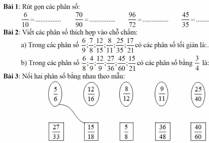 Các bước giải toán rút gọn rồi tính