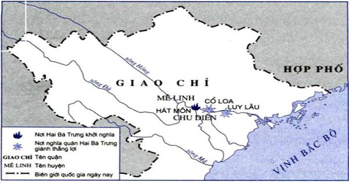 Lược đồ khởi nghĩa Hai Bà Trưng