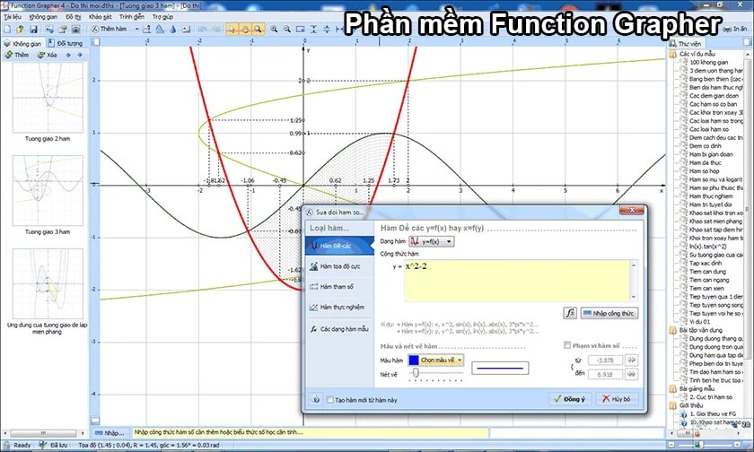 Phần mềm vẽ đồ thị Function Grapher