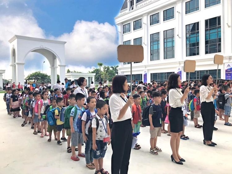 Học sinh trường Acsimet Đông Anh trong giờ học