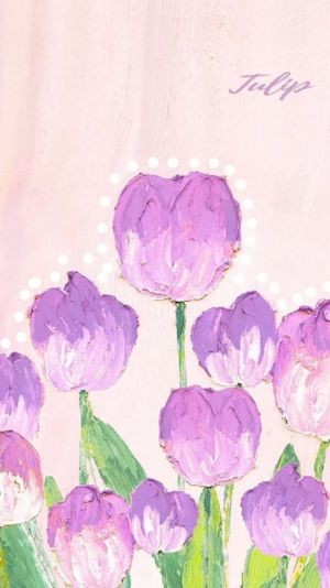 Xe tải với hình nền hoa tulip vẽ độc đáo