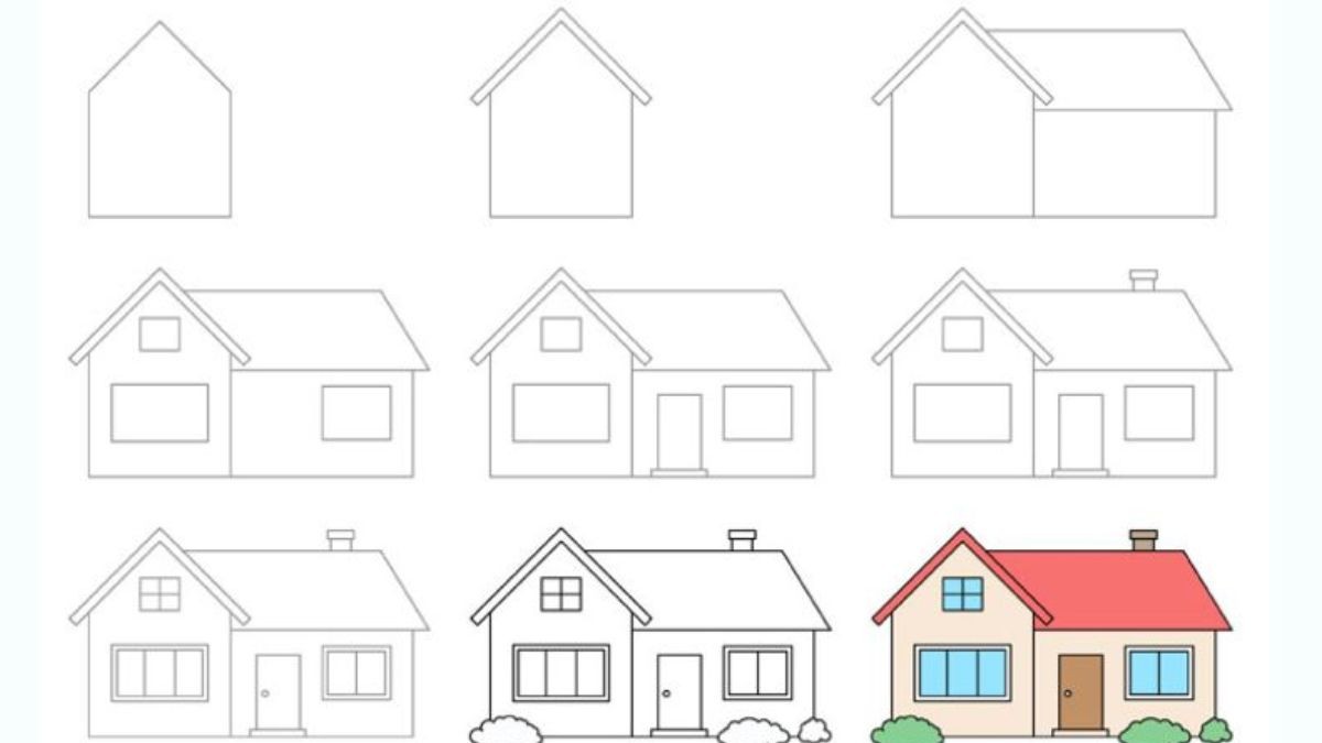 Các bước cơ bản để vẽ ngôi nhà