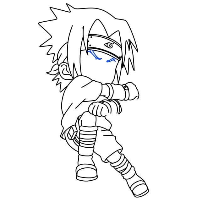 Vẽ chi tiết khuôn mặt Sasuke