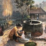 Gàu múc nước bằng tre truyền thống