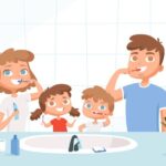 Gia đình hạnh phúc cùng nhau dã ngoại trong rừng