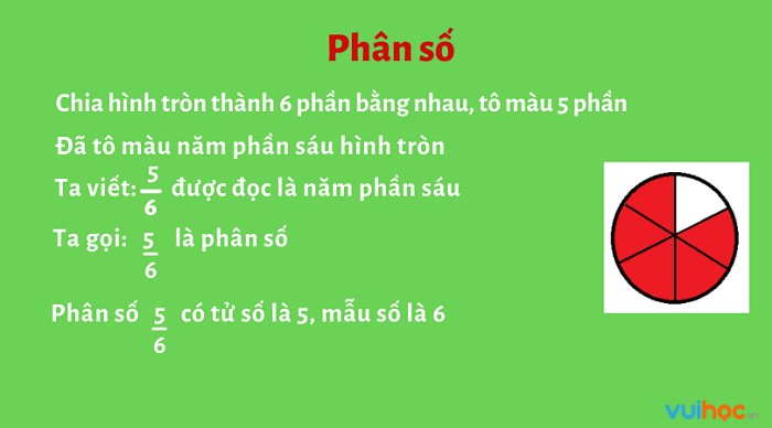 Hình ảnh minh họa khái niệm phân số