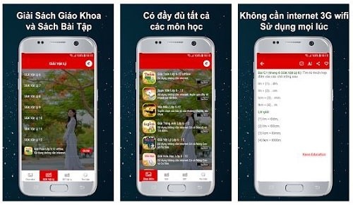 Giao diện ứng dụng Giải Vật Lý 6-12