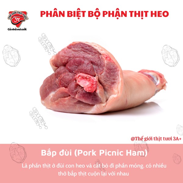 Bắp đùi heo đã được cắt bỏ móng