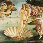 Bức tranh "Sự ra đời của Venus" của Sandro Botticelli, một tác phẩm nổi tiếng thể hiện vẻ đẹp của con người và sự ngưỡng mộ đối với văn hóa cổ điển.