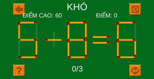 Bài toán di chuyển que diêm 5-8=6