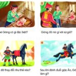 Thánh Gióng đánh giặc ân với áo giáp sắt, ngựa sắt, và gươm sắt