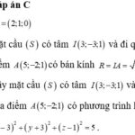 Mặt cầu tâm I đi qua điểm A