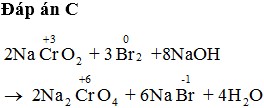 Phản ứng giữa NaCrO2, Br2 và NaOH tạo ra Na2CrO4, NaBr và H2O