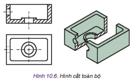 Hình cắt động cơ xe tải, thể hiện chi tiết bên trong