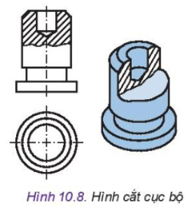 Ví dụ về cách vẽ hình cắt A-A của một khối trụ