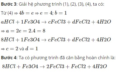 Cân bằng phương trình hóa học bằng phương pháp đại số