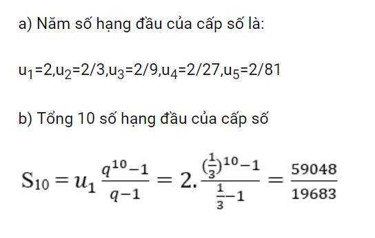 Giải bài toán áp dụng công thức cấp số nhân