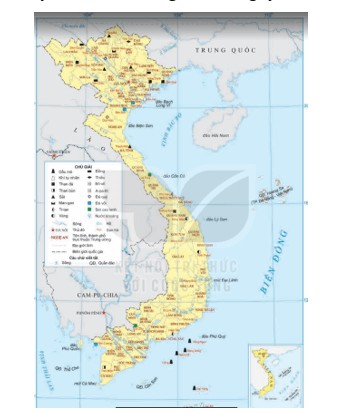 Bản đồ phân bố các loại khoáng sản chính ở Việt Nam, thể hiện sự tập trung ở miền Bắc, miền Trung, Tây Nguyên và thềm lục địa phía Đông Nam