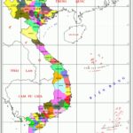 Bản đồ tọa độ địa lý Việt Nam với các điểm cực Bắc, Nam, Đông, Tây