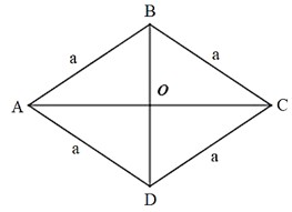 Hình thoi ABCD với cạnh a và góc BAD = 30 độ