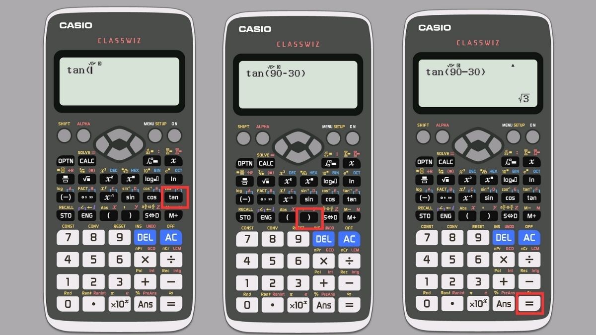 Bấm Cot trên Casio FX 580VN X