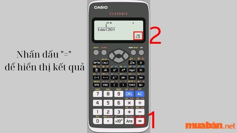 Bấm Cot trên Casio FX 880BTG