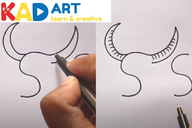 Cách vẽ đầu con trâu