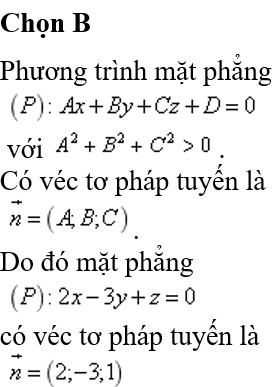 Vectơ pháp tuyến của mặt phẳng