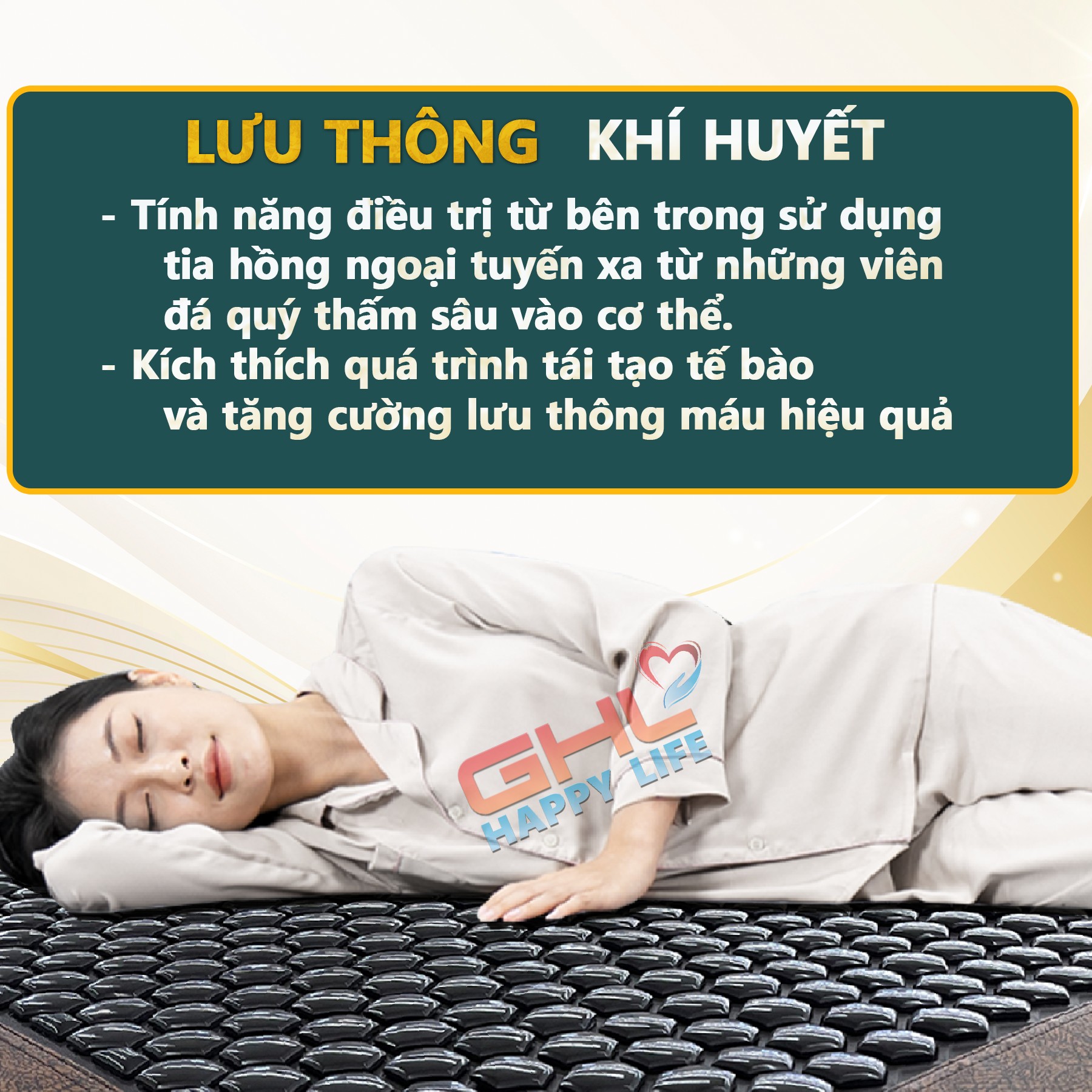 Lưu thông khí huyết bằng tia hồng ngoại xa từ nệm đá nóng Argeta