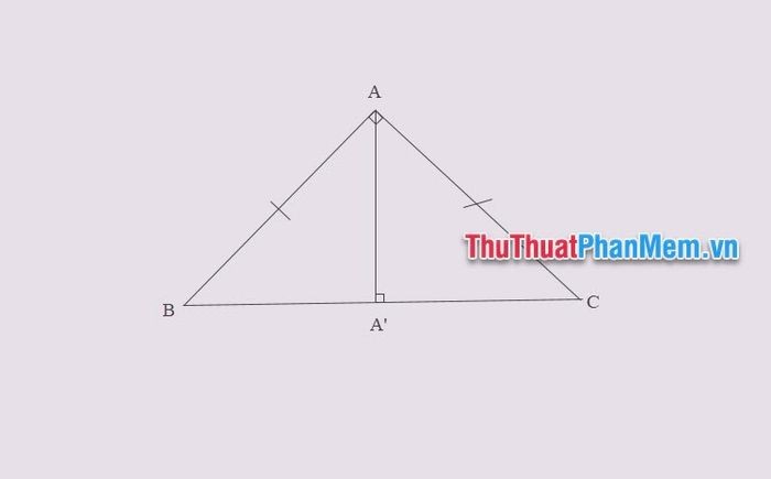 Công thức tính đường cao trong tam giác vuông cân và ví dụ
