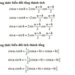 Công thức lượng giác tổng thành tích cơ bản