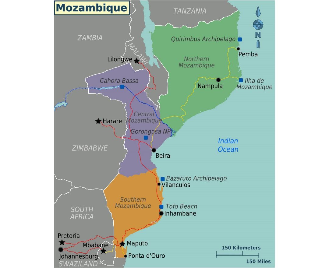 Bản đồ các khu vực chi tiết của Mozambique