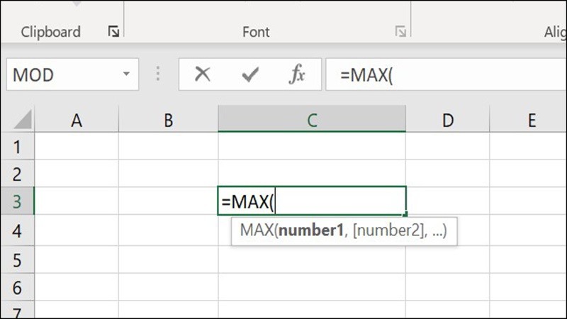 cách sử dụng hàm max trong excel