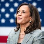 Kamala Harris in pearls and a plaid blazer