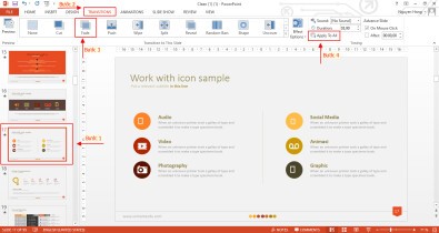 Áp dụng hiệu ứng chuyển trang cho tất cả các slide